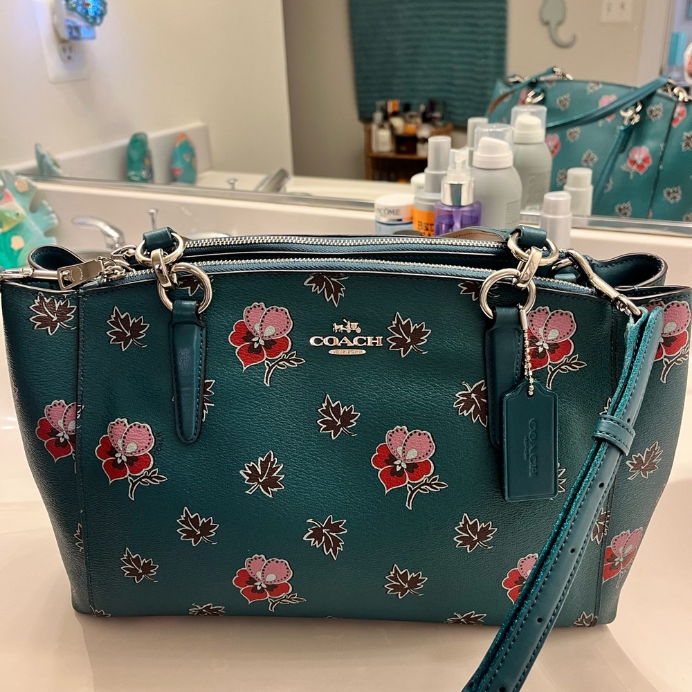 Coach Wildflowers Teal Bag Gorgeous!